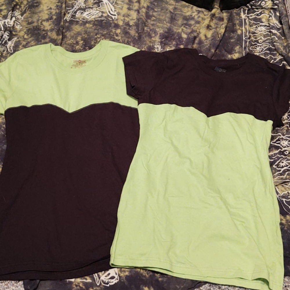 Black and Lime Green bustier Style shirt